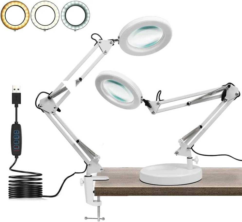 Bela LED lampa sa lupom i 8X uvećanjem za manikir i pedikir
