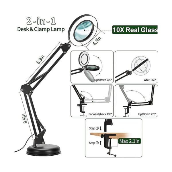 Stona LED lampa sa lupom - Image 5