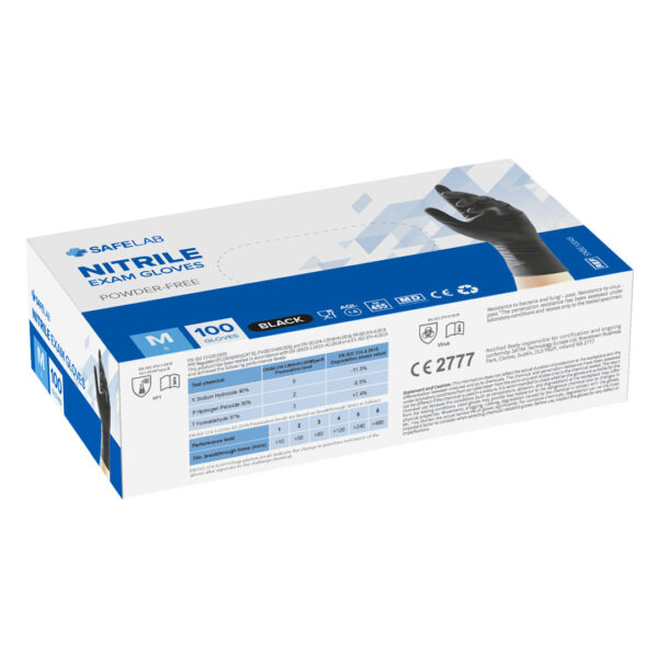 Crne Nitrilne jednokratne Rukavice – Safelab 100 komada - Image 2