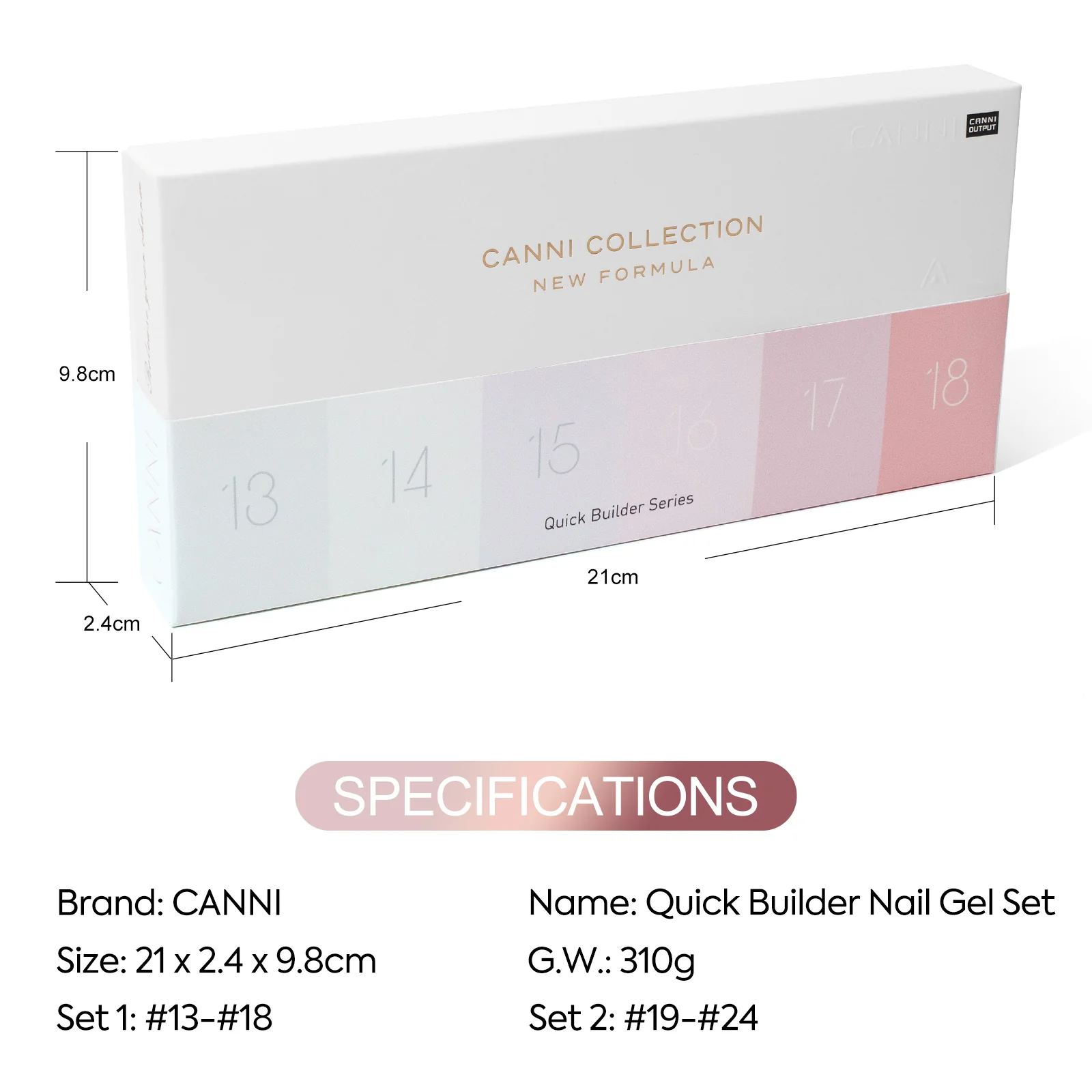 CANNI 9 ml Ruber baza gel – Set od 6 nijansi br. 3 – Hema / TPO free - Slika 9