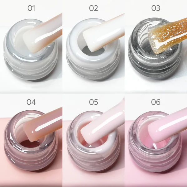 CANNI 9 ml Ruber baza gel – Set od 6 nijansi br. 1 – Hema / TPO free - Slika 3