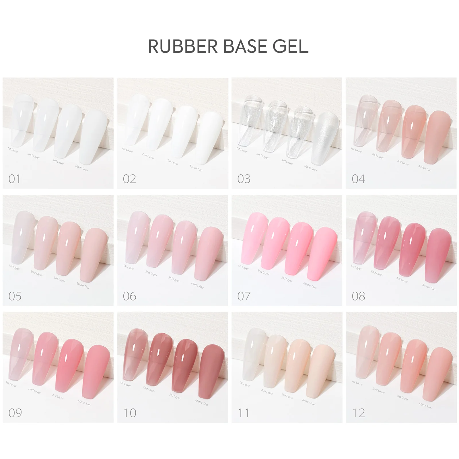CANNI 9 ml Ruber baza gel – Set od 6 nijansi br. 1 – Hema / TPO free - Slika 16