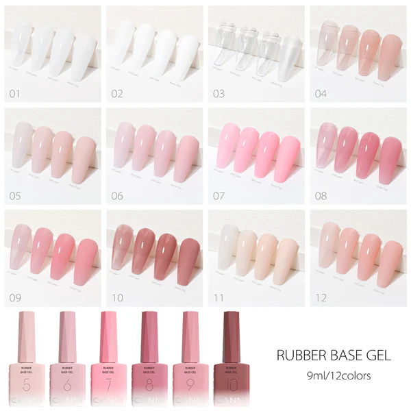 CANNI 9 ml Ruber baza gel – Set od 6 nijansi br. 1 – Hema / TPO free - Slika 4