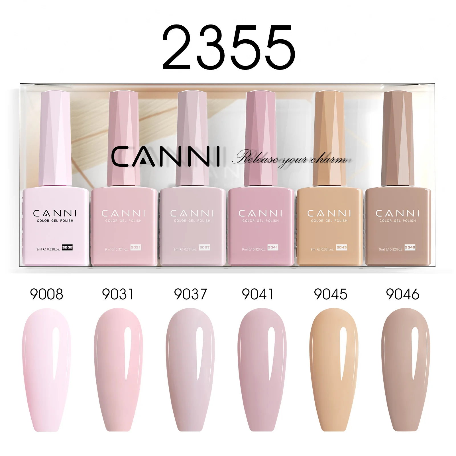 CANNI set gel lakova 2355 – 6 HEMA Free nijansi × 9 ml