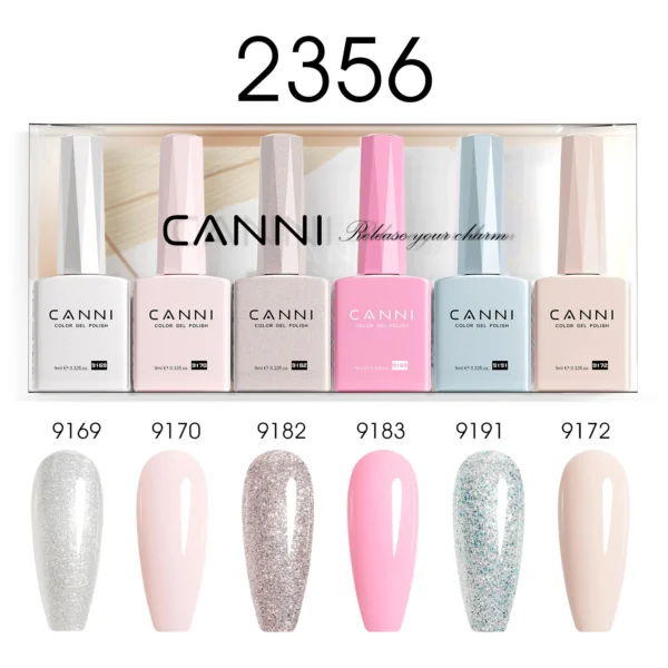 CANNI set gel lakova 2356 – 6 HEMA Free nijansi × 9 ml