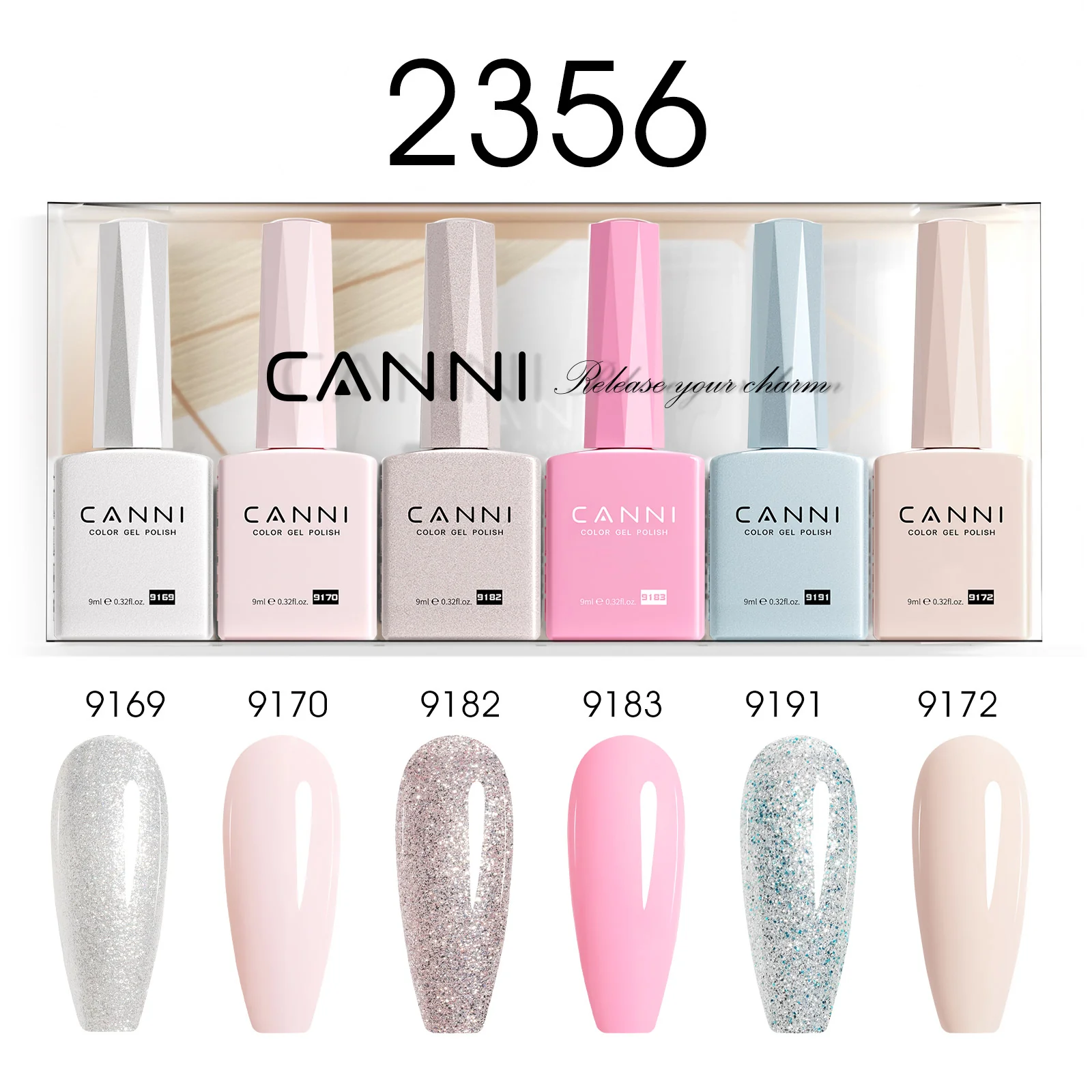 CANNI set gel lakova 2356 – 6 HEMA Free nijansi × 9 ml