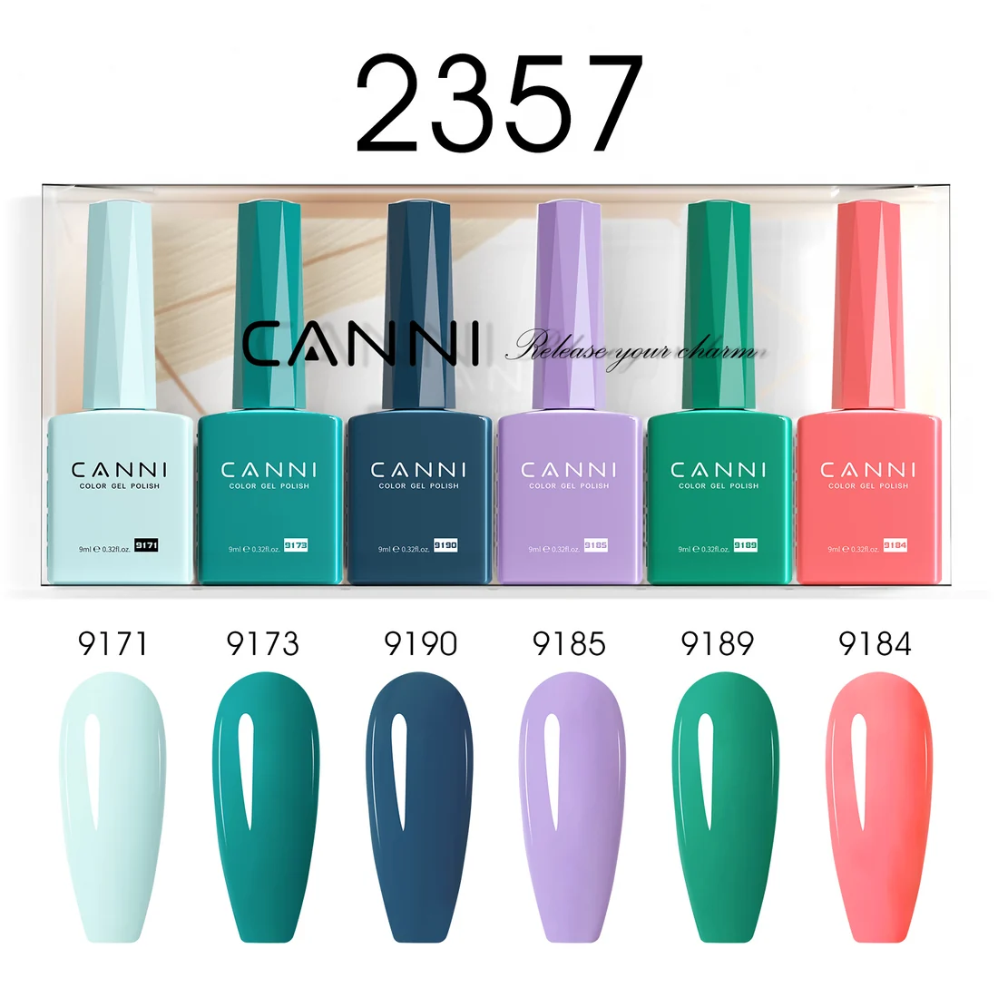 CANNI set gel lakova 2357 – 6 HEMA Free nijansi × 9 ml