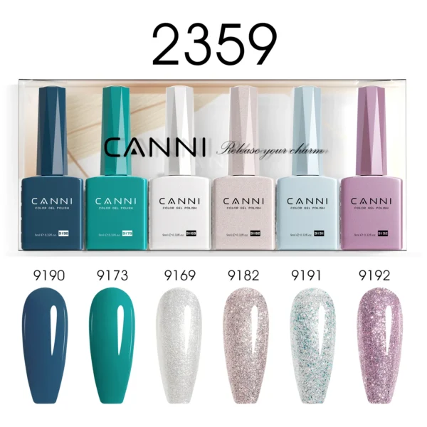 CANNI set gel lakova 2359 sa šest HEMA Free UV/LED nijansi od 9 ml